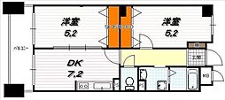 パインフィールド五条 2DKの間取図画像