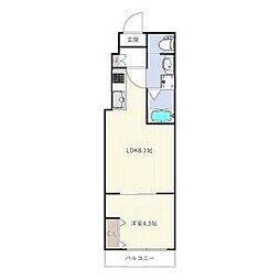 シャイン東山 1LDKの間取図画像