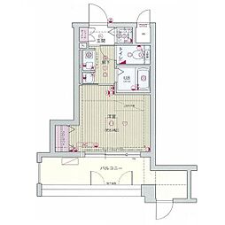 エステムコート京都河原町プレジール 1Kの間取図画像