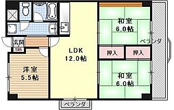 パルテ西京極 3LDKの間取図画像