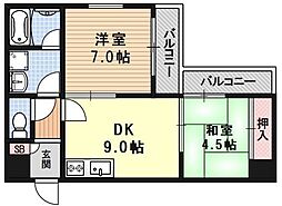 センチュリープラザ 2DKの間取図画像
