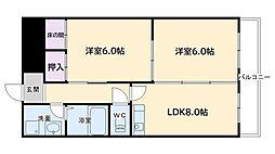 シャトル新御池 2LDKの間取図画像