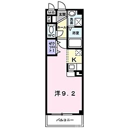 レインボー・スクエア ワンルームの間取図画像