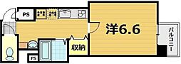 エグゼレジデンス羅城門 1Kの間取図画像