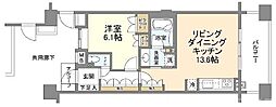 パークホームズ今出川 1LDKの間取図画像