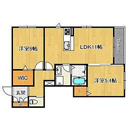 シャーメゾンザ・シップニシガモ 2LDKの間取図画像