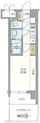 ソルテラス京都洛南 1Kの間取図画像