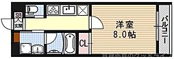 ロゼッタ北山 1Kの間取図画像