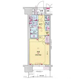 プレサンスTHEKYOTO新町通 1Kの間取図画像