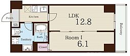 アート四条堀川 1LDKの間取図画像