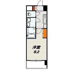アーバンフラッツ五条堀川 1Kの間取図画像