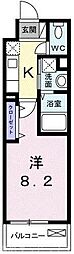 バンブーラン 1Kの間取図画像