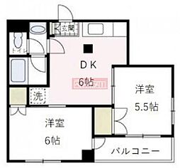 ミキハウス 3階2DKの間取り