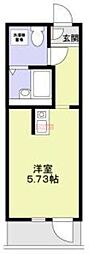 TERRACE−K 2階ワンルームの間取り