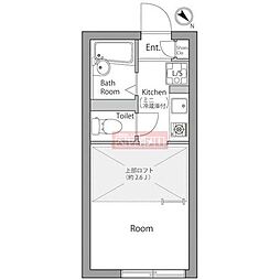 fortissimo art西六郷 3階1Kの間取り