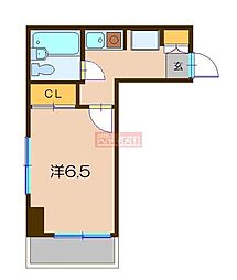 シノックスプラザ 7階1Kの間取り