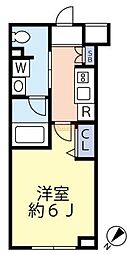 スカイコートパレス大田鵜の木 4階1Kの間取り