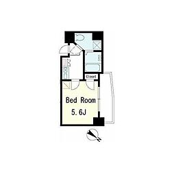 プラスパ鶴見 3階1Kの間取り