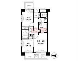 フレスコ川崎 5階2LDKの間取り