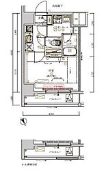メインステージ川崎新川通 6階1Kの間取り