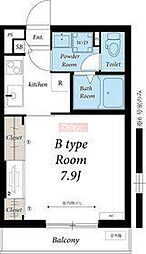 リブリ・樹 1階1Kの間取り