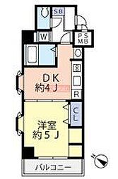 グランヴァン南雪谷 1階1DKの間取り