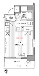 コスモリード川崎 407 4階ワンルームの間取り