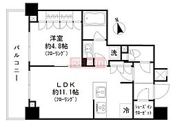 パークリュクス蒲田1丁目 2階1LDKの間取り