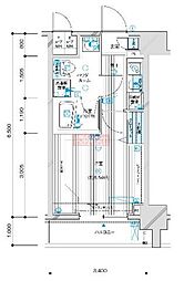 メインステージ川崎VIエグザ 7階1Kの間取り