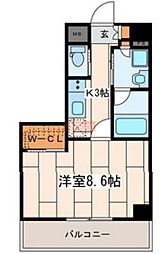 ラニカイ 2階1Kの間取り