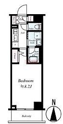 ブライズ大森町DUE 2階1Kの間取り