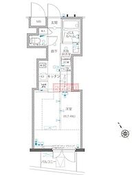 ZOOM川崎EAST 1Kの間取図画像