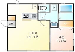 ミューズ白ゆり 1LDKの間取図画像