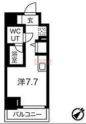 クラリッサ川崎グランデ ワンルームの間取図画像