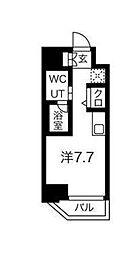 クラリッサ川崎ソレイユ ワンルームの間取図画像