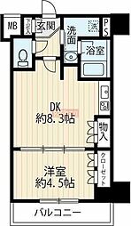 セジョリ大山 1DKの間取図画像