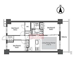 コンフォリア成増グリーンサイド 3LDKの間取図画像