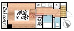 ロリエタワー川崎 1Kの間取図画像