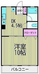 マンション富士 1DKの間取図画像