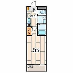 スリーフォレスト 1Kの間取図画像