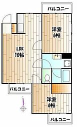 コア・オリベ 2LDKの間取図画像