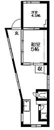 東和ビル 2Kの間取図画像