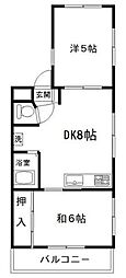 パールハイツ 2DKの間取図画像