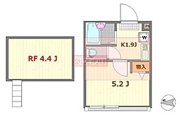 ミレハウス 1Kの間取図画像