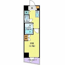 アイフェリーク大森 1Kの間取図画像