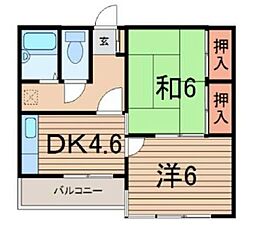 カサベルデ・セヒア 2DKの間取図画像