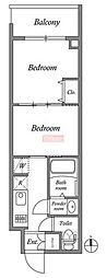 リテラス蒲田 2Kの間取図画像
