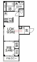 コーナーソレイユ2 1LDKの間取図画像