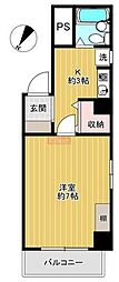 レジェンド横浜 1Kの間取図画像