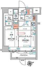 ハーモニーレジデンス東京羽田スカイブリッジ 1DKの間取図画像